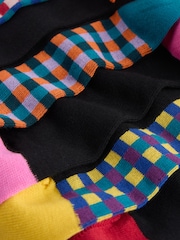 Black Checkered 7 Pack Cotton Rich Socks - Image 9 of 10