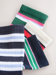 Blue/Green/Orange Stripe Pattern Sports Socks 4 Pack - Image 2 of 3