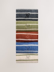 Blue/Neutral/Green Stripe Stripe Pattern Socks 5 Pack - Image 2 of 9