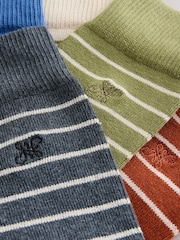 Blue/Neutral/Green Stripe Stripe Pattern Socks 5 Pack - Image 8 of 9