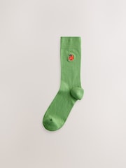 Blue/Green/Red Safari Fun Embroidered Socks 8 Pack - Image 11 of 11