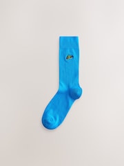 Blue/Green/Red Safari Fun Embroidered Socks 8 Pack - Image 5 of 11