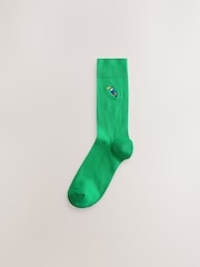Blue/Green/Red Safari Fun Embroidered Socks 8 Pack - Image 6 of 11