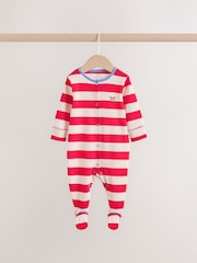 Blue Red Stripe Baby Sleepsuit 3 Pack (0mths-2yrs) - Image 3 of 12