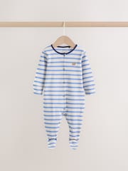 Blue Red Stripe Baby Sleepsuit 3 Pack (0mths-2yrs) - Image 4 of 12