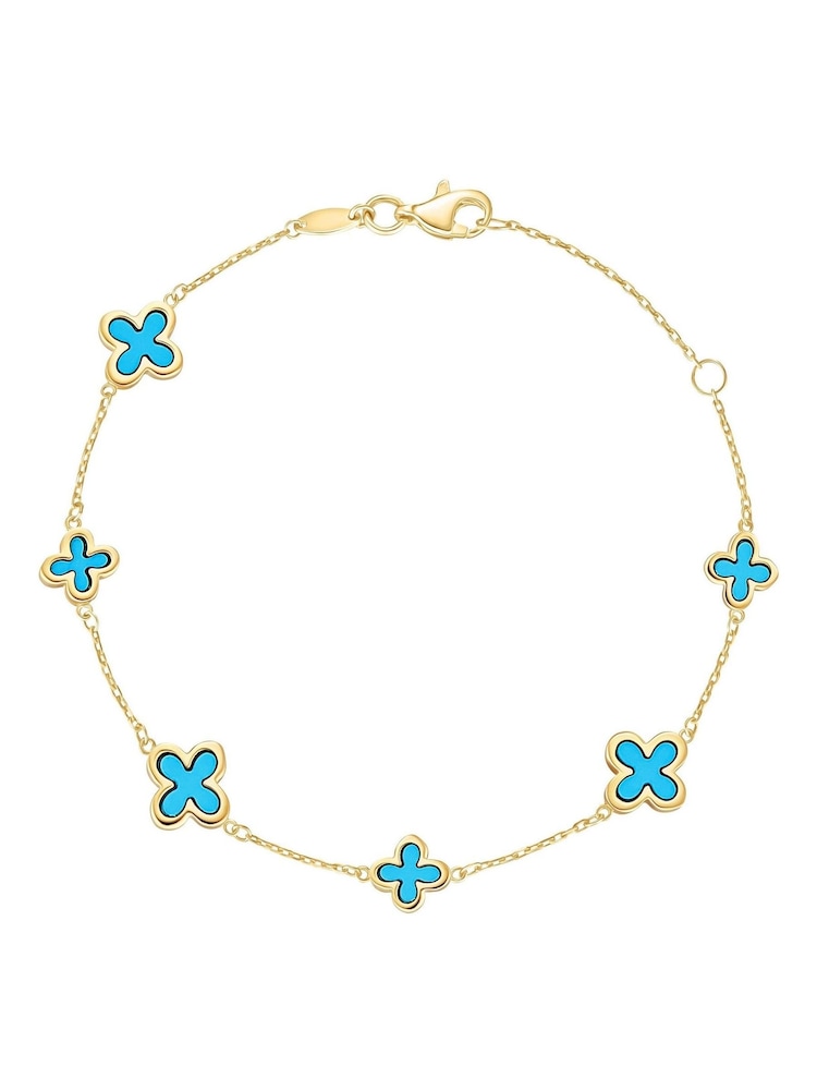 Beaverbrooks 9ct Yellow Gold Tone Clover Bracelet - Image 1 of 4