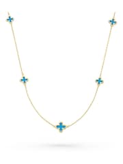 Beaverbrooks 9ct Yellow Gold Plated Clover Necklace - Image 1 of 4