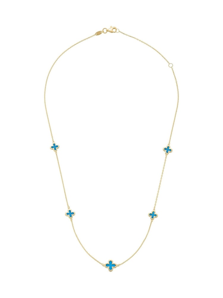 Beaverbrooks 9ct Yellow Gold Plated Clover Necklace - Image 2 of 4 Beaverbrooks 9ct Yellow Gold Plated Clover Necklace - Image 2 of 4
