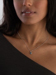 Beaverbrooks 9ct White Gold Plated Blue Topaz Pendant - Image 3 of 4
