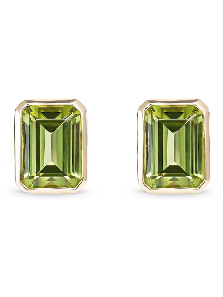 Beaverbrooks 9ct Yellow Gold Tone Peridot Stud Earrings - Image 1 of 3