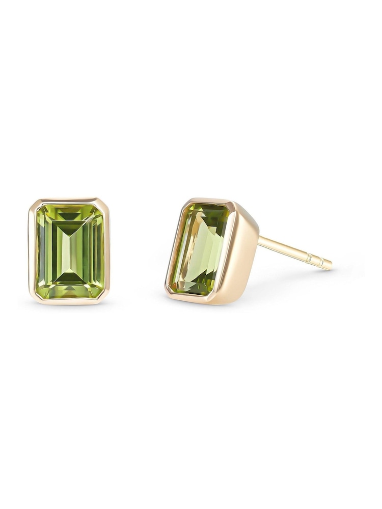 Beaverbrooks 9ct Yellow Gold Tone Peridot Stud Earrings - Image 2 of 3