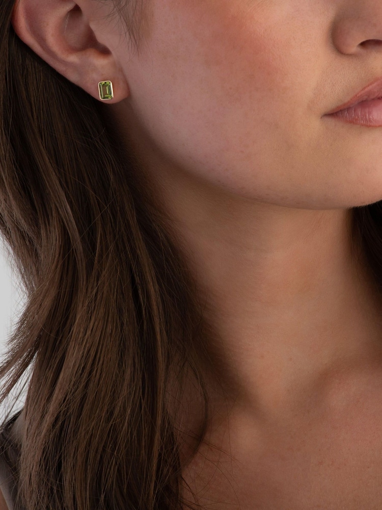 Beaverbrooks 9ct Yellow Gold Tone Peridot Stud Earrings - Image 3 of 3