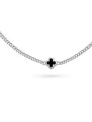 Beaverbrooks Sterling Silver Plated Onyx Mens Clover Bracelet - Image 2 of 4