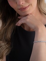 Beaverbrooks Sterling Silver Plated Cubic Zirconia Tennis Bracelet - Image 5 of 5