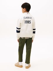 Tommy Hilfiger White Varsity Back Logo Colour-Blocked Sweatshirt - Image 3 of 5