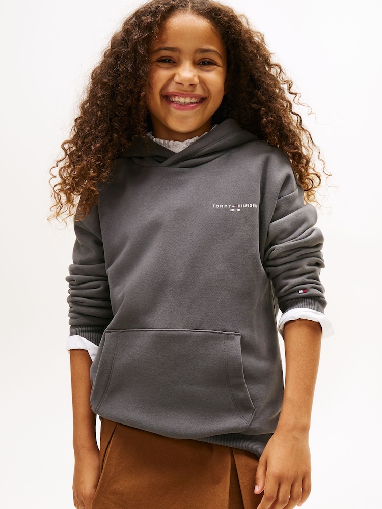 Tommy Hilfiger Black Logo Regular Fleece Hoodie - Image 1 of 6 Tommy Hilfiger Black Logo Regular Fleece Hoodie - Image 1 of 6