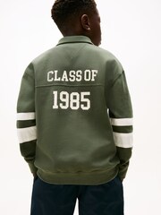 Tommy Hilfiger Green Varsity Appliqué Long Sleeve Polo Shirt - Image 2 of 6