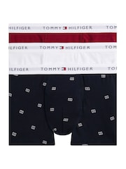 Tommy Hilfiger Red 3-Pack Signature Logo Print Trunks - Image 1 of 2