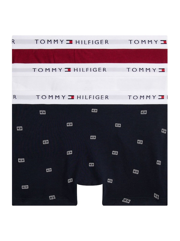 Tommy Hilfiger Red 3-Pack Signature Logo Print Trunks - Image 2 of 2