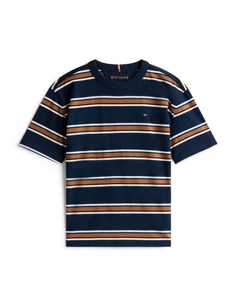 Tommy Hilfiger Blue Stripe Crew Neck T-Shirt - Image 5 of 5