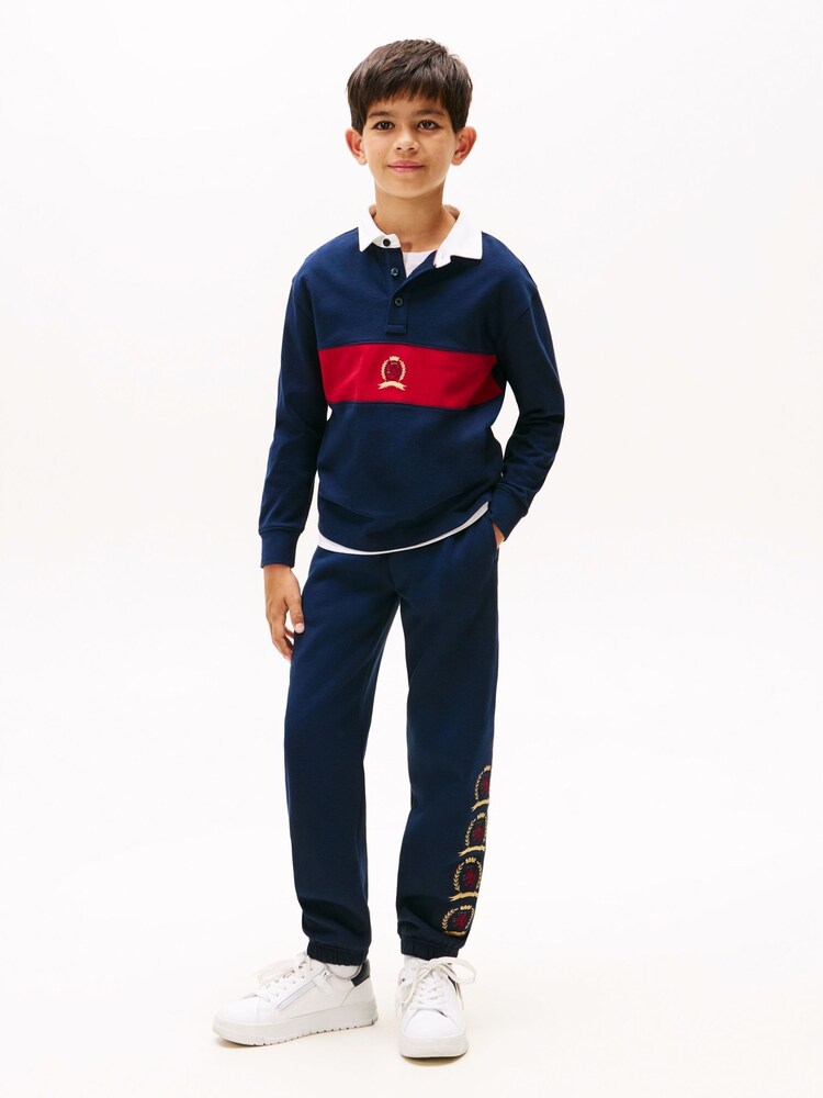 Tommy Hilfiger Blue Crest Long Sleeve Polo Shirt - Image 2 of 5 Tommy Hilfiger Blue Crest Long Sleeve Polo Shirt - Image 2 of 5