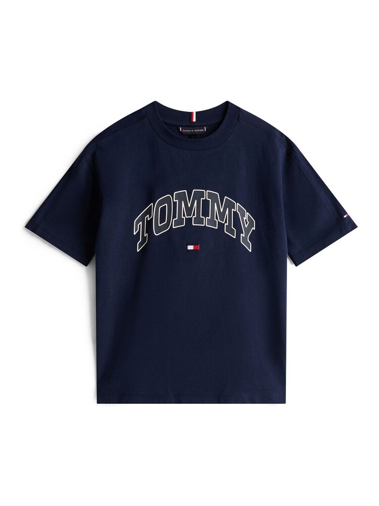 Tommy Hilfiger Blue Varsity Logo Crew Neck T-Shirt - Image 5 of 5 Tommy Hilfiger Blue Varsity Logo Crew Neck T-Shirt - Image 5 of 5