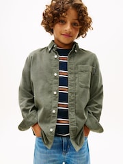 Tommy Hilfiger Green Regular Fit Corduroy Shirt - Image 1 of 5