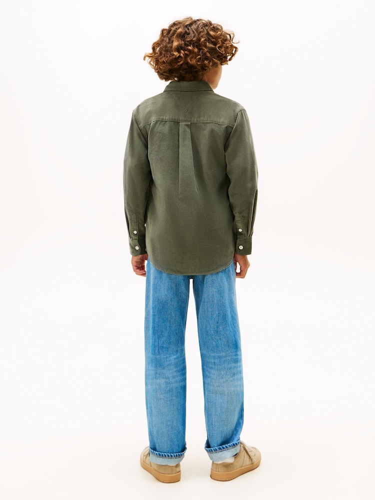 Tommy Hilfiger Green Regular Fit Corduroy Shirt - Image 2 of 5 Tommy Hilfiger Green Regular Fit Corduroy Shirt - Image 2 of 5