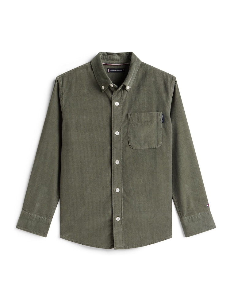 Tommy Hilfiger Green Regular Fit Corduroy Shirt - Image 5 of 5 Tommy Hilfiger Green Regular Fit Corduroy Shirt - Image 5 of 5