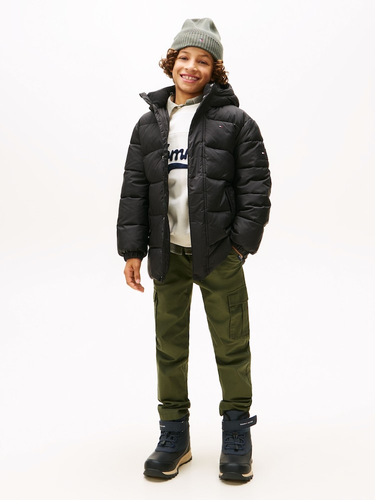 Tommy Hilfiger Black Essential Padded Parka - Image 2 of 5 Tommy Hilfiger Black Essential Padded Parka - Image 2 of 5