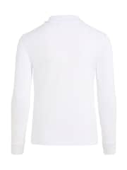 Tommy Hilfiger White Regular Fit Pique Long Sleeve Polo Shirt - Image 6 of 6