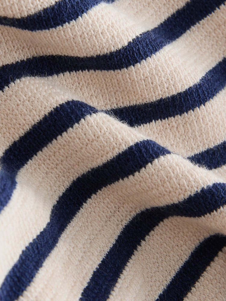 Ecru White Striped Textured Sweat Top and Shorts Set (3mths-7yrs) - Image 6 of 6