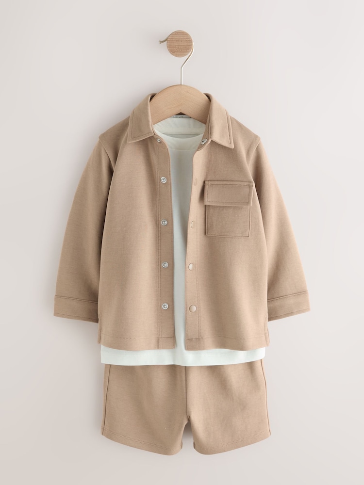 Tan Brown Jersey Shirt T-Shirt and Shorts Set (3mths-7yrs) - Image 1 of 5 Tan Brown Jersey Shirt T-Shirt and Shorts Set (3mths-7yrs) - Image 1 of 5