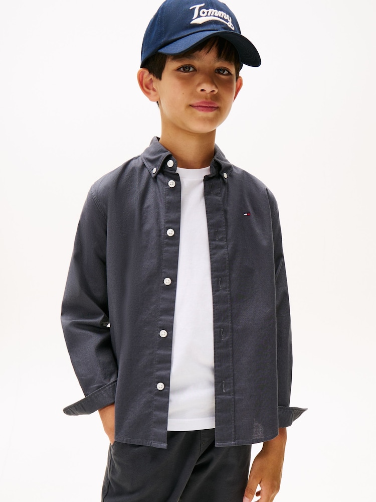 Tommy Hilfiger Black Essential Oxford Shirt - Image 1 of 5 Tommy Hilfiger Black Essential Oxford Shirt - Image 1 of 5