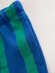 ブルー / グリーン ストライプ - テクスチャード ショートパンツ（3 か月～7 歳） - 画像 5 / 8