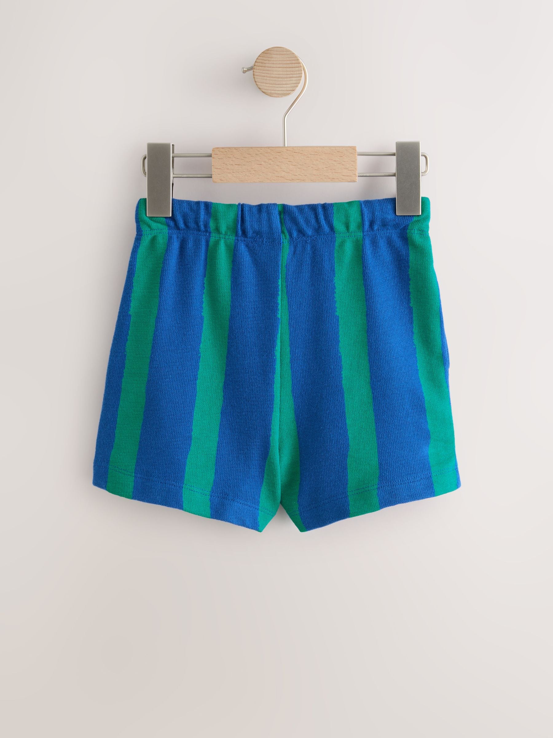 Buy Blue/Green Stripe Textured Shorts (3mths-7yrs) from Next USA