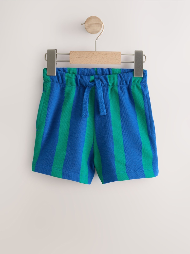 ブルー / グリーン ストライプ - テクスチャード ショートパンツ（3 か月～7 歳） - 画像 8 / 8