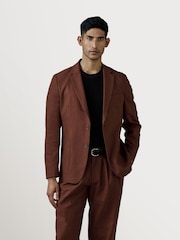 Percival Brown Tailored Linen Blazer - Image 1 of 6