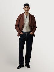 Percival Brown Tailored Linen Blazer - Image 3 of 6
