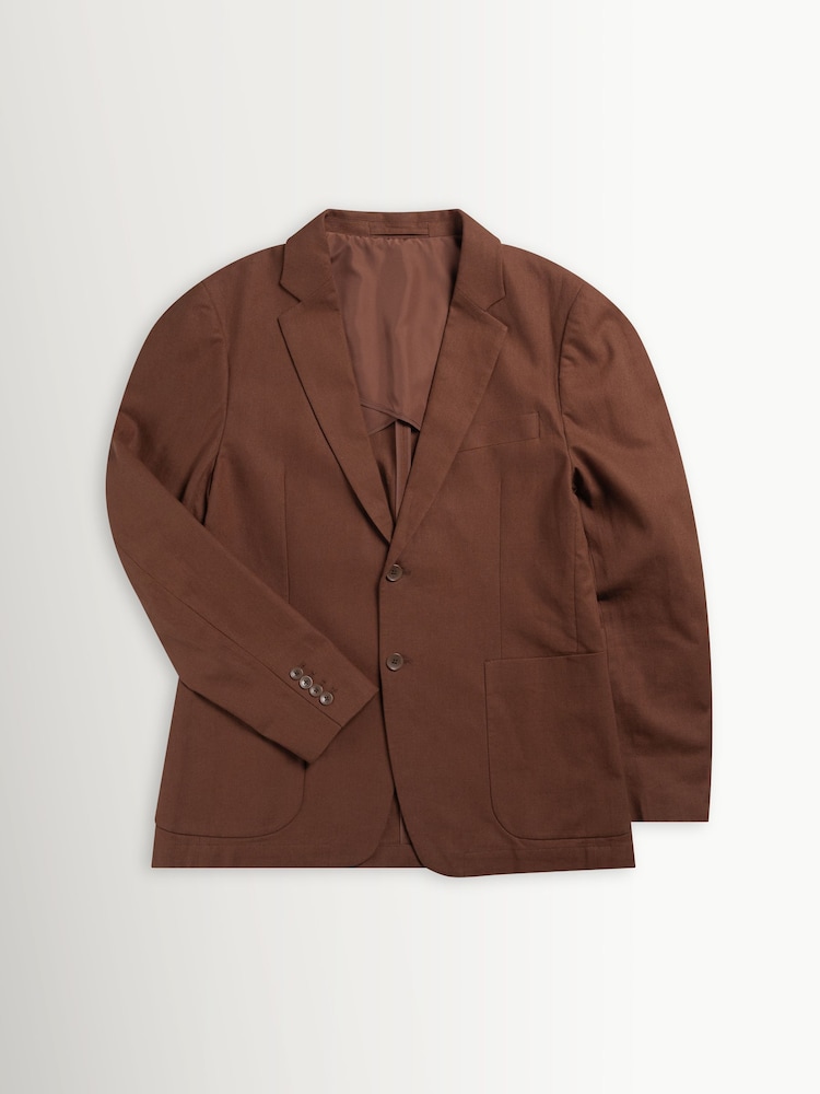Percival Brown Tailored Linen Blazer - Image 6 of 6