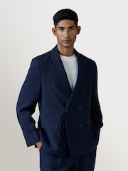 Percival Blue Clifton Boxy Double Breasted Blazer - Image 1 of 10