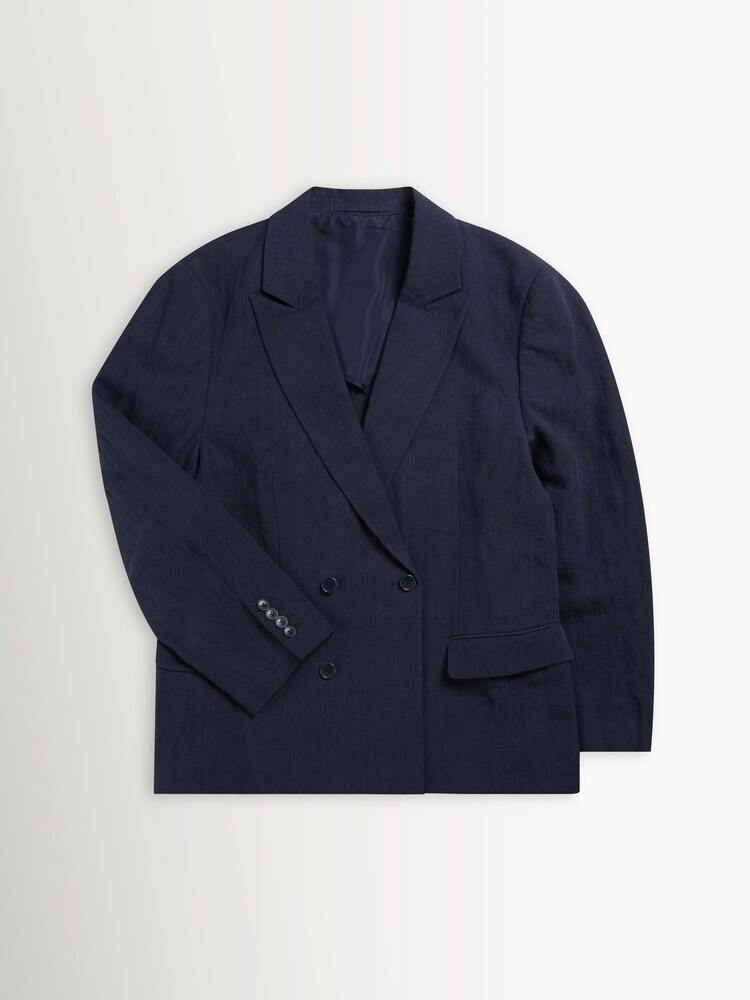 Percival Blue Clifton Boxy Double Breasted Blazer - Image 10 of 10