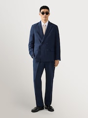 Percival Blue Clifton Boxy Double Breasted Blazer - Image 5 of 10