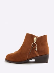 River Island Brown Suedette Zip Ankle Boots - Image 2 of 5
