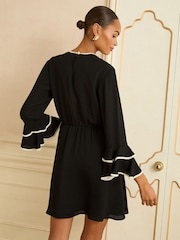 Love & Roses Bow Tipped Flute Sleeve Mini Dress - Image 4 of 4