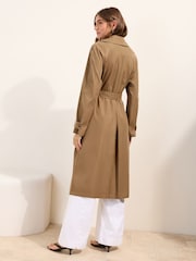 Friends Like These Brown Full Length Trench Coat - Image 3 of 4
