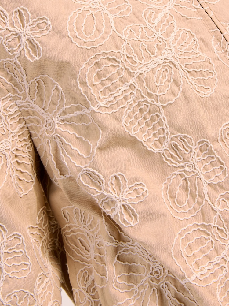 Friends Like These Cream Crochet Bomber Jacket - Image 2 of 5