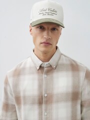 River Island Natural Regular Fit Check Shirt - Image 2 of 4