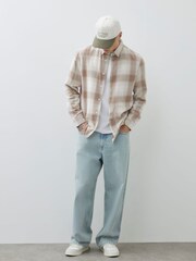 River Island Natural Regular Fit Check Shirt - Image 3 of 4