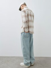 River Island Natural Regular Fit Check Shirt - Image 4 of 4